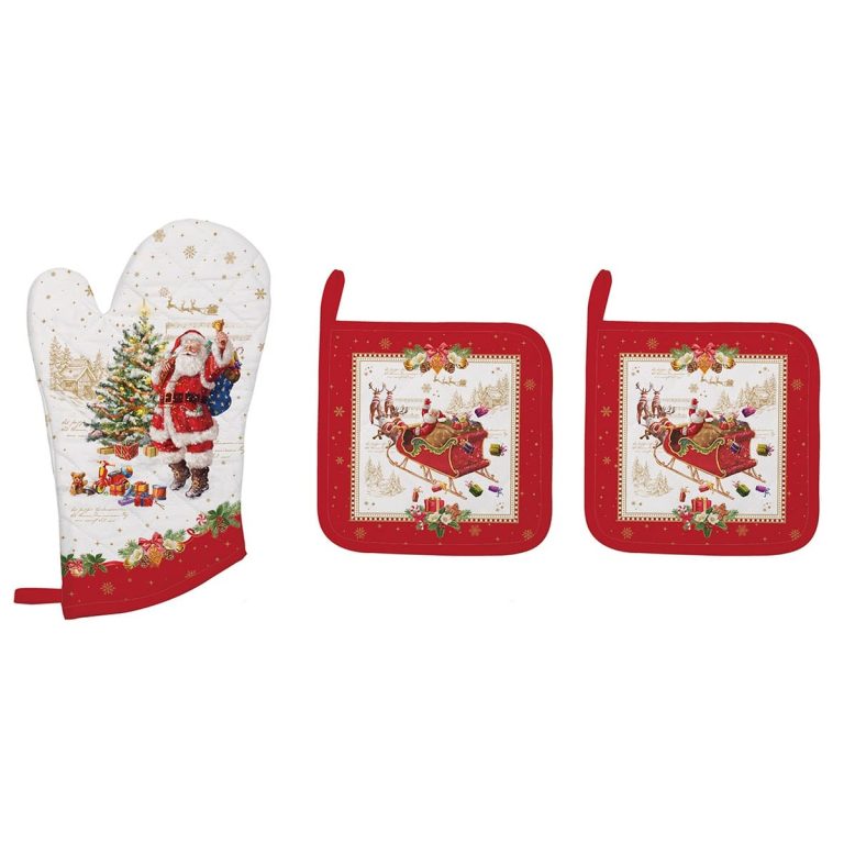 Set 2 Luva + 2 Porta Panelas Memories Christmas – Easy Life Set 2 Luva + 2 Porta Panelas Memories Christmas - Easy Life