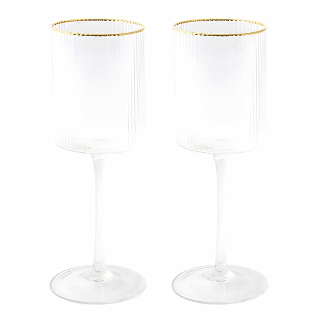 Set 2 copos de Vinho Rim Gold – Easy Life Set 2 Copos de Vinho Rim Gold - Easy Life