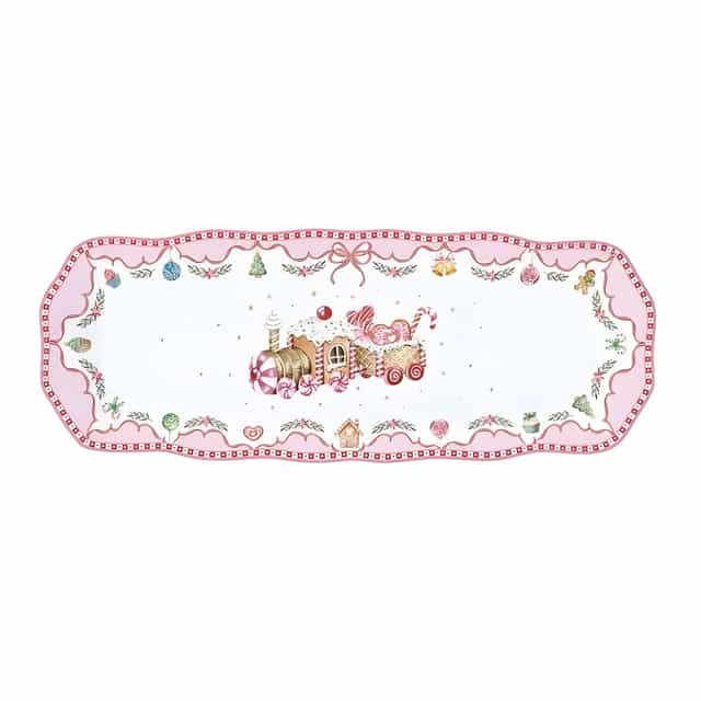 Travessa Estreita (rosa) 37x14cm SWEET CHRISTMAS: Easy life Travessa Estreita (rosa) 37x14cm SWEET CHRISTMAS - Easy Life